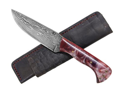Ručně kovaný nůž Damascus Red